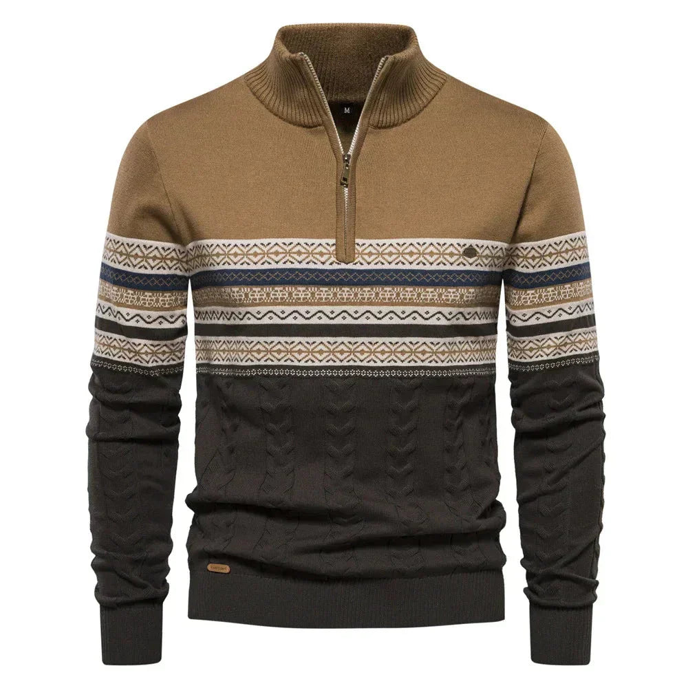 Casper | Fair Isle-trui met halve rits