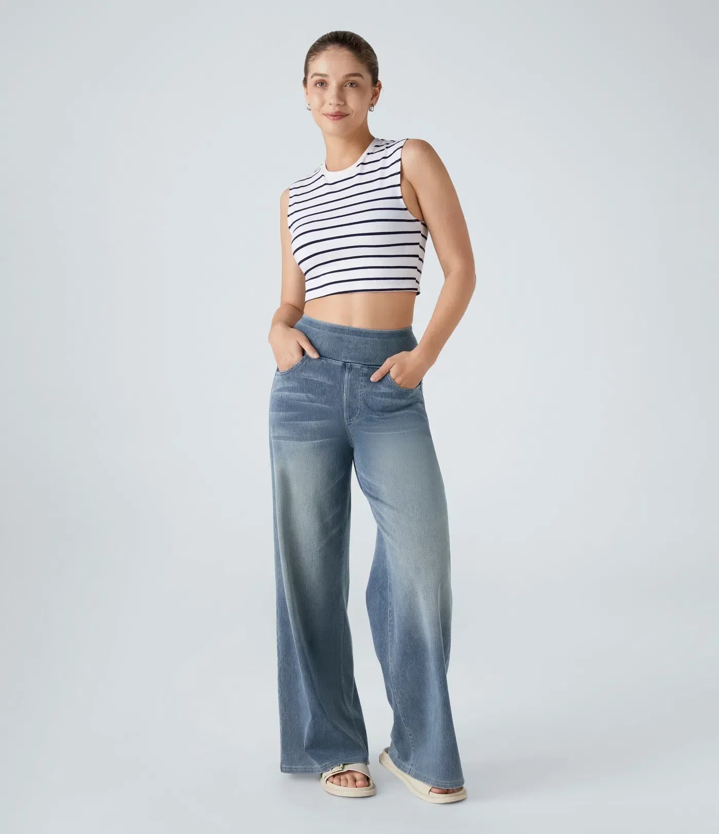 Eva | Comfortabele & Elastische Broek Met Hoge Taille