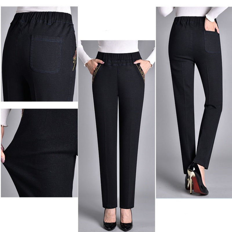 Nana | Damesjeans met zijzakken en elastische tailleband - 1+1 GRATIS