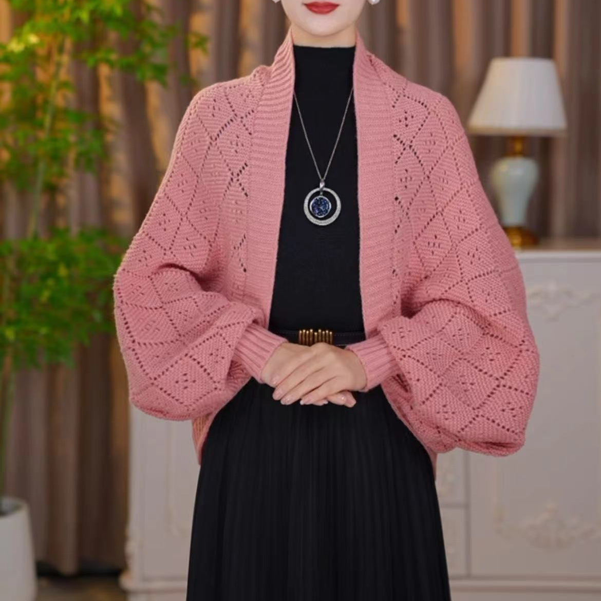 Valentina - Elegante Gebreide Sjaalvest – 2-in-1 Sjaal & Omslagdoek