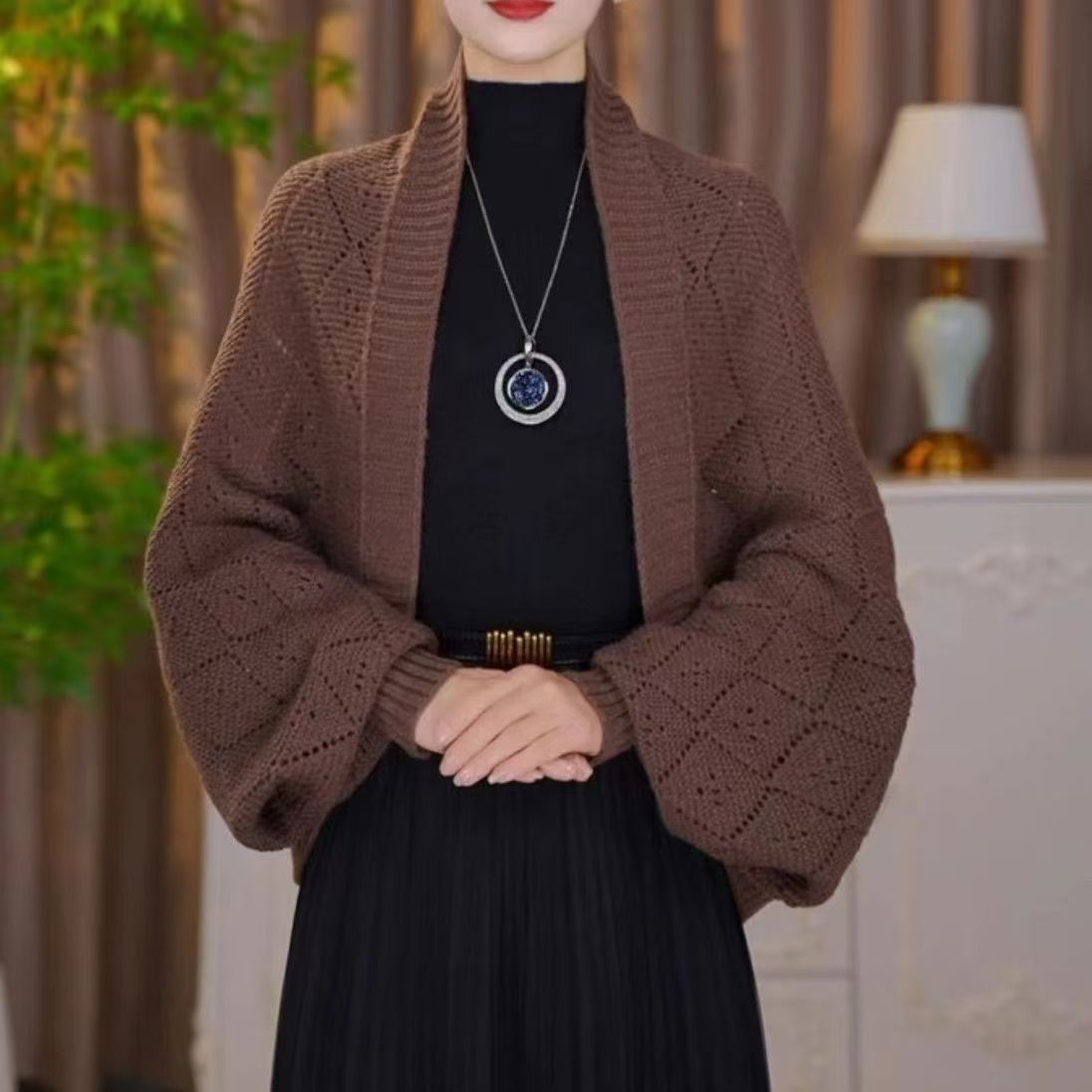 Valentina - Elegante Gebreide Sjaalvest – 2-in-1 Sjaal & Omslagdoek