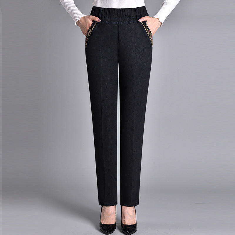 Nana | Damesjeans met zijzakken en elastische tailleband - 1+1 GRATIS