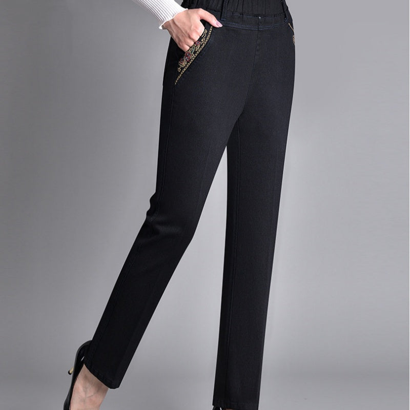 Nana | Damesjeans met zijzakken en elastische tailleband - 1+1 GRATIS