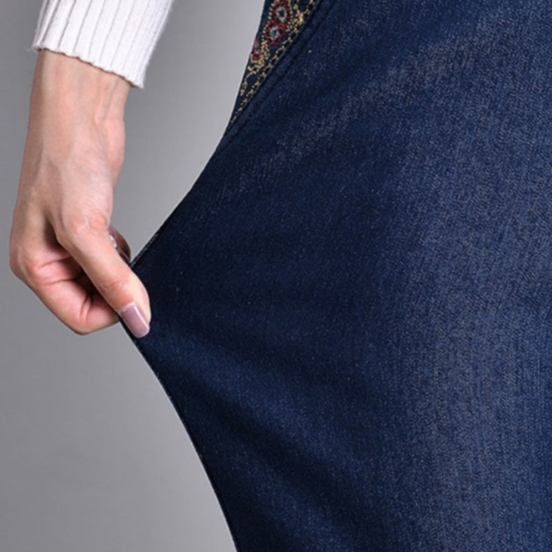 Nana | Damesjeans met zijzakken en elastische tailleband - 1+1 GRATIS